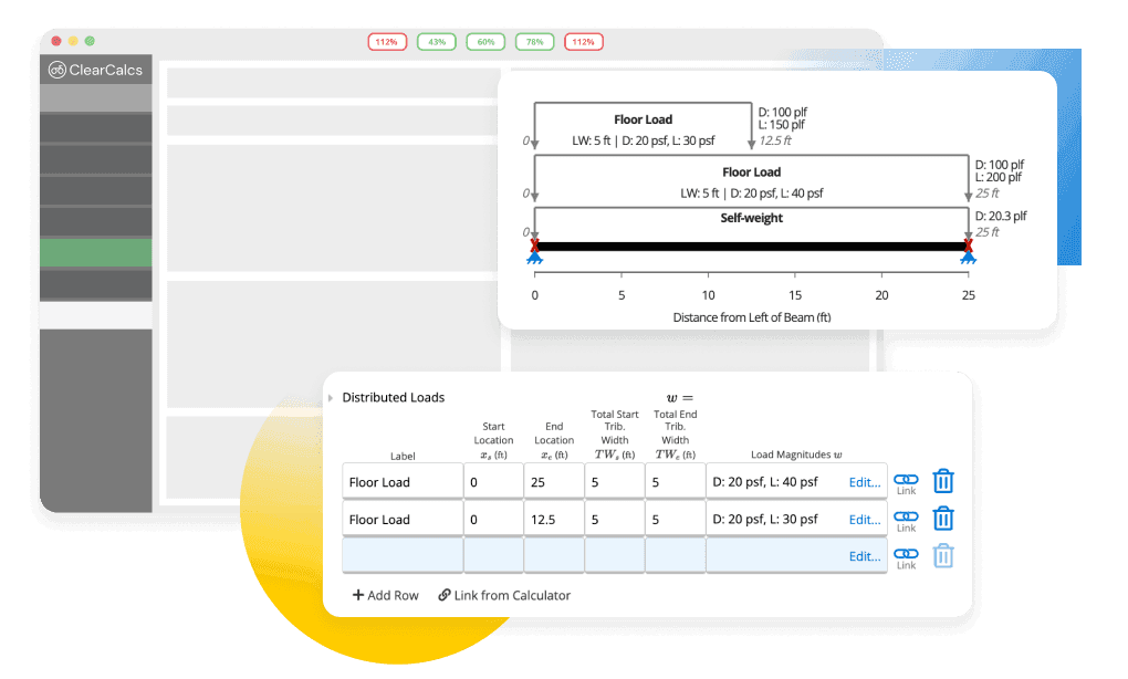 An illustration showing ClearCalcs platform with easy to input feature to generate results in seconds